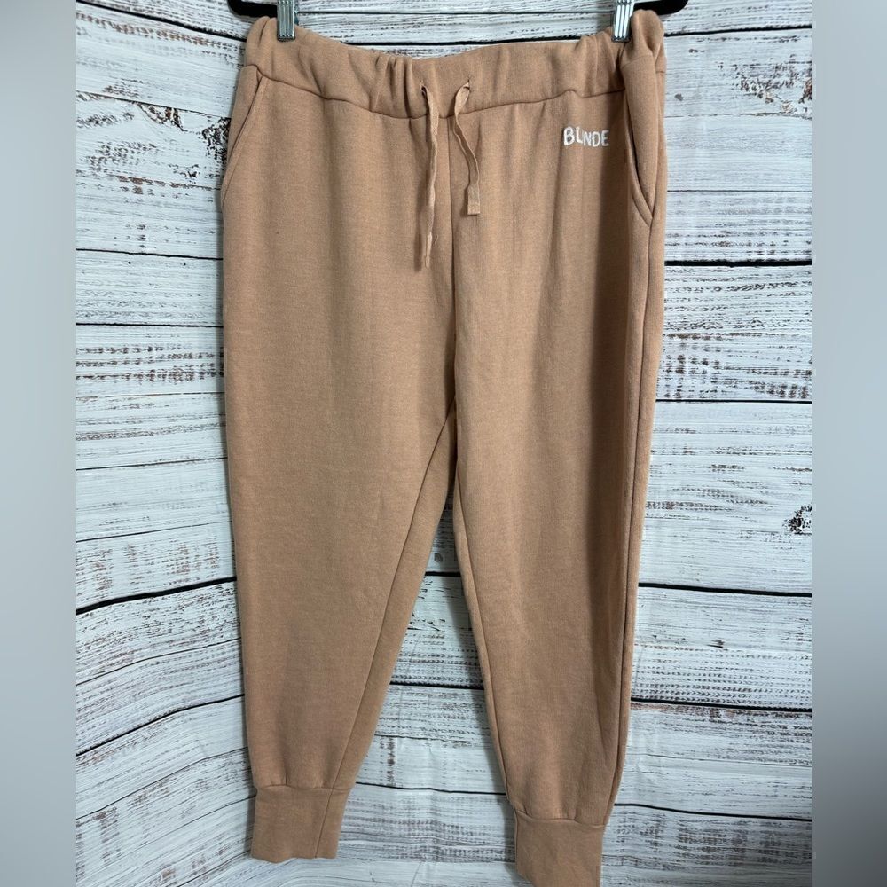 Brunette the label sweatpants Womens Sz M/L Blonde Peach jogger Track Pants‎